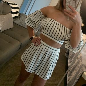 Two piece set white & black NWOT